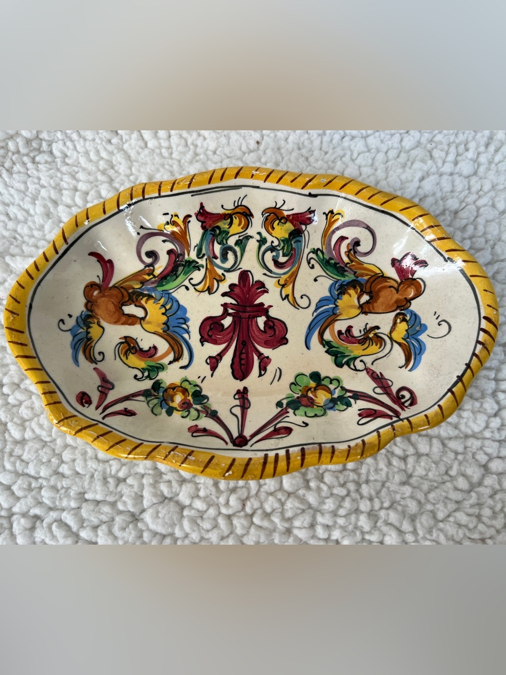 Fratelli Fanciullacci Italian Hand Painted Ceramic small Tray, Made In Italy